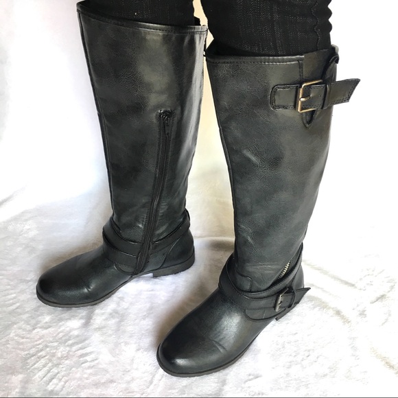 BRAND NEW Material GIRL Dark Charcoal Tall BOOTS - Picture 2 of 8